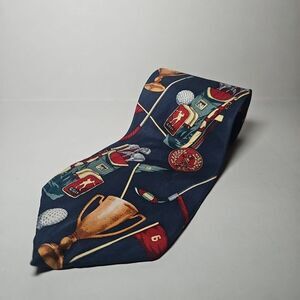 Spencer & Lowe Golf Themed Novelty Men's Neck Tie MINT CONDITION